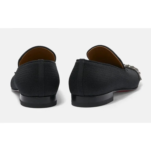 Christian Louboutin Navy Spooky Flat Black Spike Oxford Dress Loafer 42 9